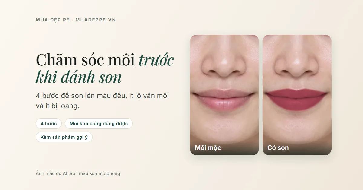 Chăm sóc môi trước khi đánh son: 4 bước để son lên màu đều, ít lộ vân môi