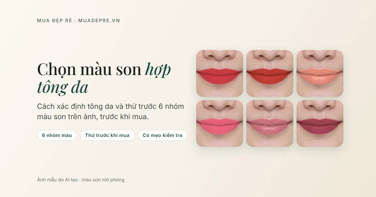 Chọn màu son hợp tông da: cách xác định tông da và thử trước 6 nhóm màu