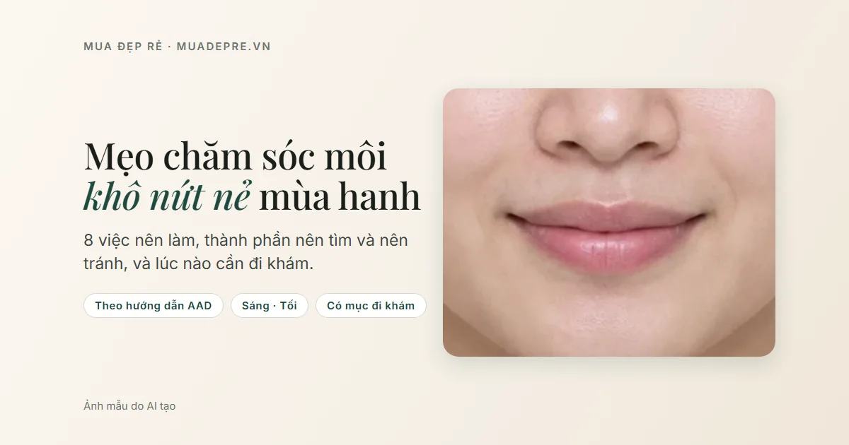 Mẹo chăm sóc môi khô nứt nẻ mùa hanh: 8 việc nên làm và khi nào cần đi khám