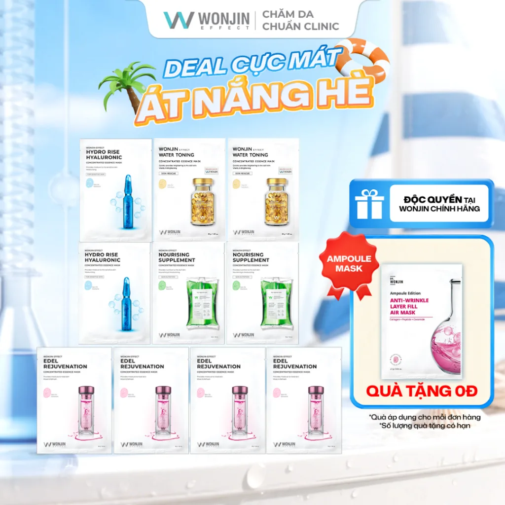 Combo 10 mặt nạ WonJin Effect 30g: Chăm da chuẩn clinic Hàn tại nhà