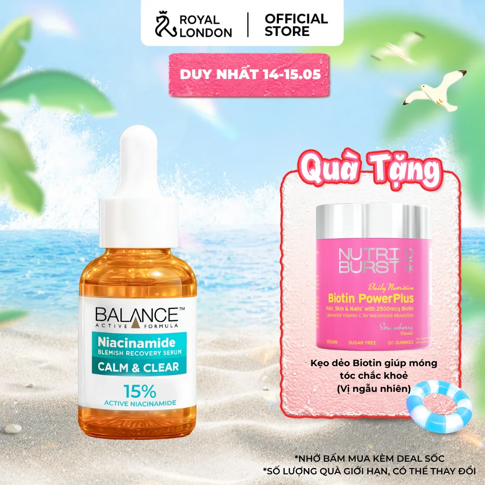 Serum mờ thâm kiềm dầu Balance Active Formula Niacinamide 15%