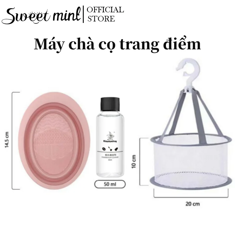 Bộ vệ sinh cọ trang điểm silicone Sweet Mint kèm túi lưới có đáng mua?