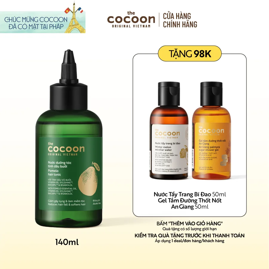 Nước dưỡng tóc tinh dầu bưởi Cocoon: Tóc con mọc thật không?
