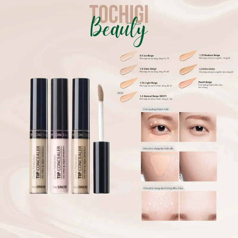 Che Khuyết Điểm The Saem Cover Perfection Tip Concealer 6.5g