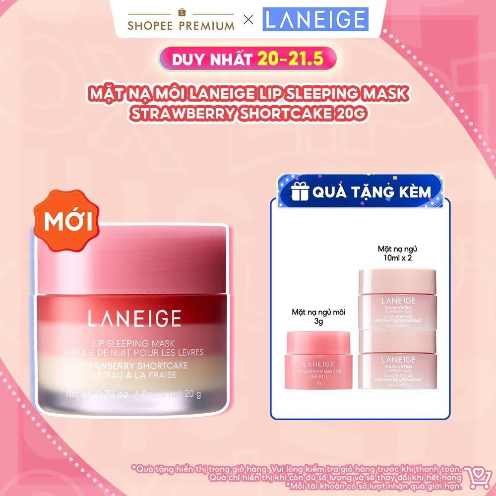 Mặt Nạ Môi Laneige Phiên Bản Strawberry Shortcake 20G