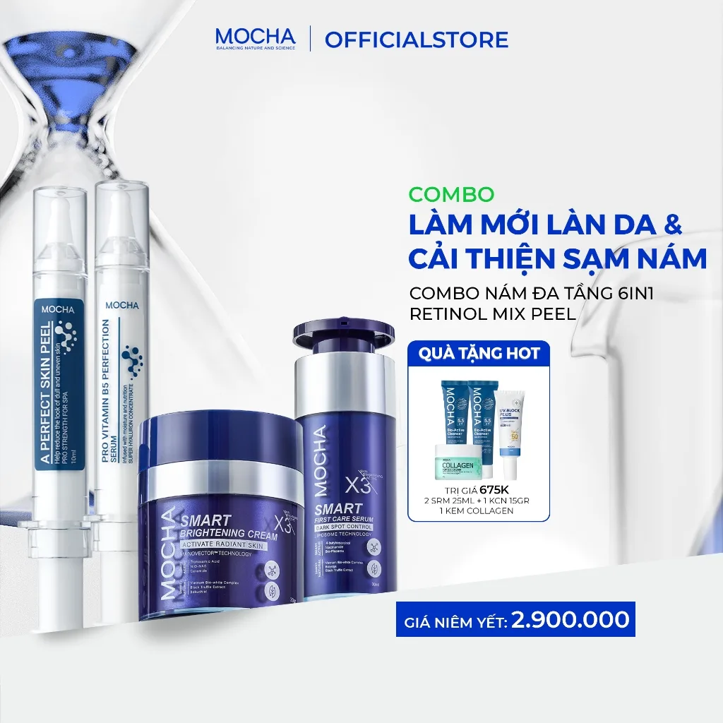 Combo Trị Nám Đa Tầng Mocha & Retinol Mix Peel
