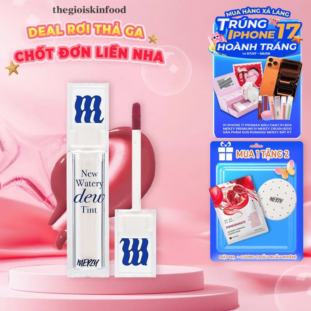Son tint bóng Merzy The Watery Dew Tint: Môi căng mọng chuẩn Hàn