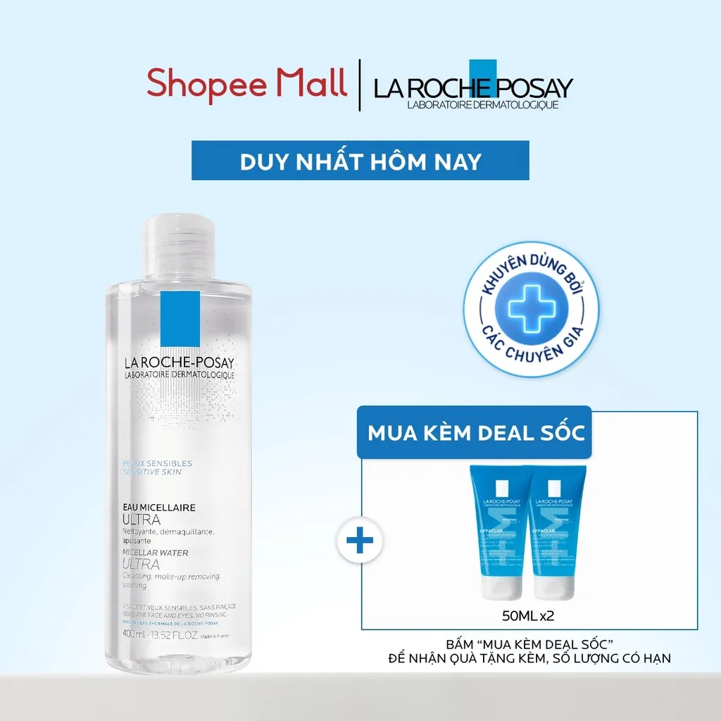Nước tẩy trang La Roche-Posay Micellar Water 400ml cho da nhạy cảm