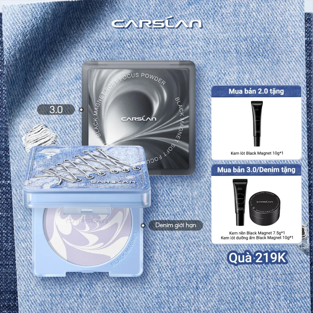 Phấn phủ nén Black Magnet CARSLAN 8g