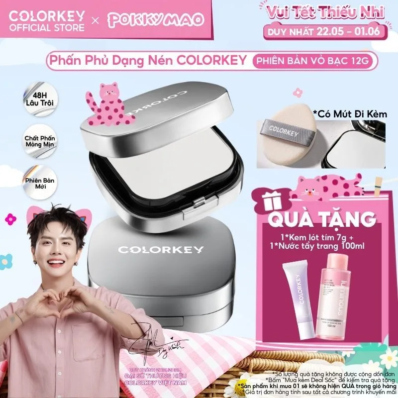 Phấn Phủ Nén Colorkey 12g - Kiềm Dầu 48H