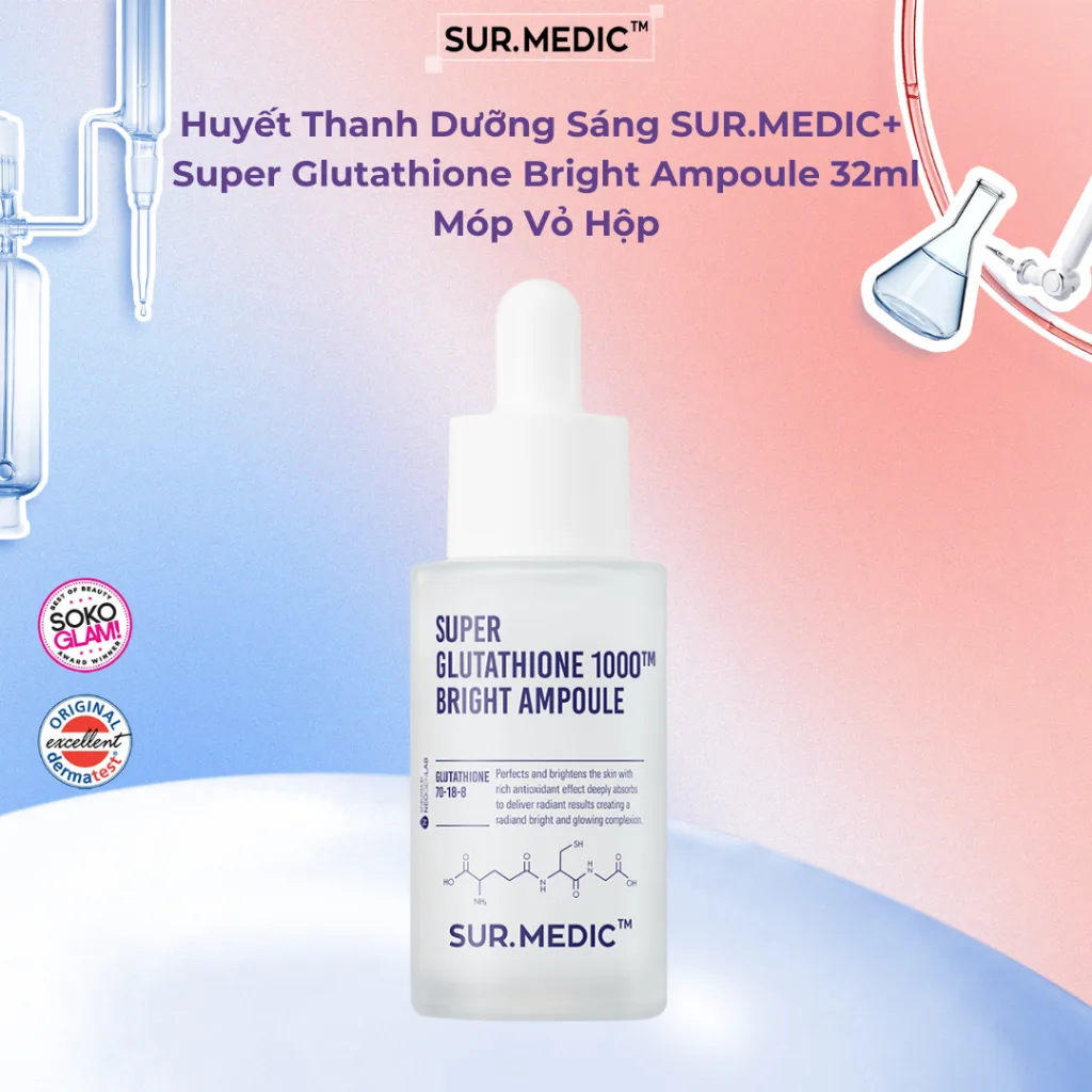 SUR.MEDIC+ Super Glutathione Bright Ampoule: Bí quyết dưỡng trắng cho làn da 30+