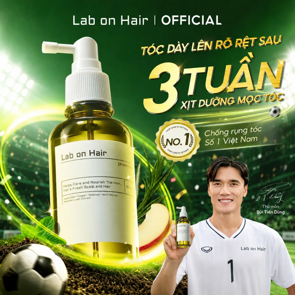 Xịt dưỡng mọc tóc Lab on Hair: Cứu tinh cho mái tóc thưa rụng?