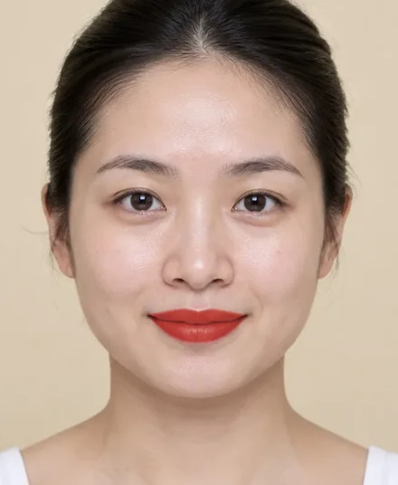 Thử son đỏ gạch trên ảnh mẫu